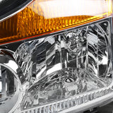 For Nissan Titan Pickup Armada Amber Chrome Diamond Headlights Pair