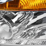 For Nissan Titan Pickup Armada Amber Chrome Diamond Headlights Pair