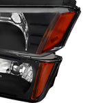 For Chevy Avalanche 1500 2500 Black Headlights Turn Signal Bumper Lamps Left+Right