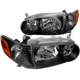 Spec-D Tuning Headlights W/ Corner Lights Black Compatible with Toyota Corolla Ce S Le