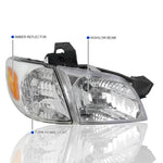 For Chevy Venture Montana Silhouette Trans Sport Chrome Headlights+Corner Lamps