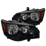 For 11-18 Dodge Grand Caravan Black Replacement Headlights