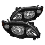 For Toyota Corolla Xle Xrs S Le, Black Housing Headlights, Clear Lens, Pair