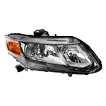 Fits Honda Civic Black Clear Replacement Head lights Right Head Lamps