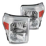 For Ford F250 F350 F450 F550 Super Duty Pickup Headlights Clear Lens Headlamps Pair