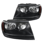 For Jeep Grand Cherokee Black Replacement Headlights Head Lights Lamps Left+Right