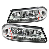 For Chevy Impala LS SS Base Chrome Clear SMD LED Headlights Head Lamps Left+Right