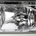 For Chevy Silverado 1500 Pickup Chrome Clear Headlights+Corner Signal Lamps