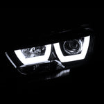 For Dodge Charger Glossy Black Dual Halo Projector Headlights+Clear Bumper Fog L