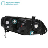 For Honda Civic 4Dr Sedan Black Retro Projector Headlights Replacement Pair