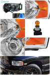 For Dodge Ram 1500/2500/3500 Chrome Clear Projector Headlights+Amber Reflector