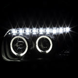 For Ford Escape Dual Halo Black Smoke Projector Headlights Pair w/ LED DRL Strips