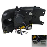 For Ford F150 Black SMD LED Halo DRL Projector Headlights+Raptor Hood Grille