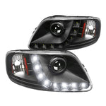 For Ford F150 Expedition Euro Black Clear LED Projector Headlights Pair