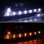 For Lexus IS300 Glossy Black Projector Headlights+LED+Amber LED Signal Lamps