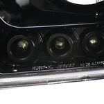 For Dodge Ram 1500 2500 3500 Pickup Dual Jet Black Halo Projector Headlights Pair