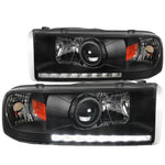For Dodge Ram 1500/2500/3500 Euro Black SMD LED Projector Headligths