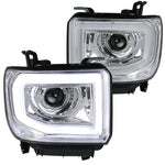For GMC Sierra 1500 2500HD 3500HD Pickup Chrome Projector Headlights w/LED Signal