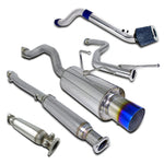 For Civic EX 1.6L L4 Cold Air Intake+Test Pipe+Burnt Tip Catback Exhaust