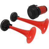 Dual Trumpet Air Horn Red 115Db 12V Dual Trumpet W/Compressor Kit
