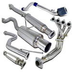 For Civic EX 1.6L L4 Cold Air Intake+Header+Test Pipe+Exhaust Catback