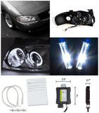 For Nissan Sentra Chrome H3 Slim HID Xenon Halo Projector Headlights