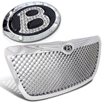 For 11-12 300 300C MESH STYLE HOOD GRILL CHROME GRILLE w/ CRYSTAL "B" BADGE EMBL