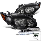 For Toyota Corolla Crystal Black Headlight+Corner Lights+DRL LED Driving Bumper