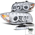 For E82 E88 2Dr/Convert Halo Chrome Projector Headlights/ LED Fog Lights