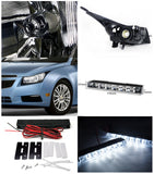 For Black Chevy Cruze Euro Crystal Headlight+White 6-LED Bumper DRL Fog Lamp