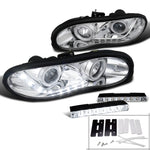 For Camaro Chrome R8 Style Projector Headlight+6-Led Fog Bumper Lamp Drl