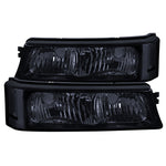 For Chevy Silverado Avalanche Smoke Lens Front Bumper Lamps Tinted Signal Lights
