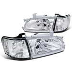 For Toyota Tercel Chrome Clear Headlights+Corner Signal Lamps