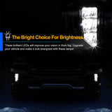 For Chevy Silverado 1500 Bright LED Fog Lights Driving Bumper Lamps+Switch+Relay