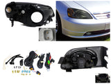 For Honda Civic 2/4Dr Smoke Headlights+Fog Bumper Lamp