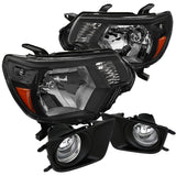 For Toyota Tacoma Factory Headlights Black+Fog Driving Bumper Lamps Pair+Switch