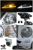 For Lexus IS250 IS350 Chrome LED DRL Signal Projector Headlights+Clear Fog Lamps