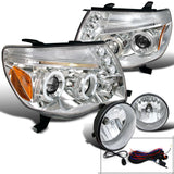 For Toyota Tacoma Chrome Projector Led Headlights+Clear Fog Lights Switch Wiring