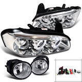 For Maxima Chrome LED Halo Projector Headlights+Clear Fog Bumper Lamps