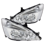 For Honda Accord EX LX 2/4Dr Crystal Chrome Clear Headlights Pair