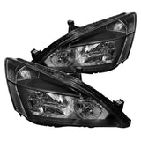 For 2003-2007 Honda Accord LX EX 2Dr 4Dr Pair Black Clear Headlights Lamps