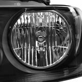For Ford F150 Black Clear Headlights w/ Clear Reflector Pair