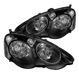Fit Acura RSX DC5 Replacement Black JDM Headlights Head Lights Lamps Left+Right