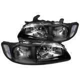 For Nissan Sentra SE-R GXE SE 4Dr JDM Crystal Black Headlights Pair