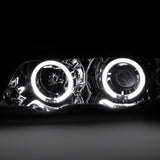 For BMW E46 4Dr Sedan 323i 328i Halo Projector Headlights Chrome