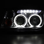 For VW Jetta Chrome Halo LED DRL Projector Headlights+Black Mesh Hood Grill