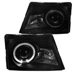 For Ford Ranger Pickup Black Smoke Projector Headlights w/ Halo Rim Left+Right