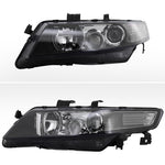 For Acura TSX 4Dr Sedan JDM Replacement Black Projector Headlights Lamps Pair