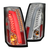 For Cadillac CTS Chrome Clear LED Bar Tail Lights Brake Lamps Left+Right