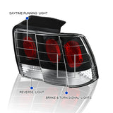 For Ford Mustang Black Headlights Headlamps+Rear Brake Lamps Tail Lights Left+Ri